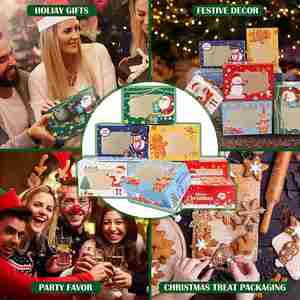 36pcs <b>Christmas</b> Cookie <b>Boxes</b> Bakery Treat Gift Box with Window for Pastries Cupcakes Candy and Party Favor 8.3x5.9x3.7 Inches - Product Image 6