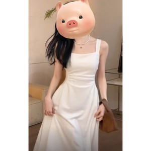 French Style Elegant White Slip Dress Strapless Tummy Control Long Dress For Daily Leisure Wear - Product Image 3