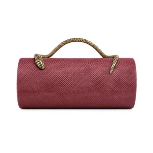 Elegant Woven Textured Crossbody Clutch, Gold Metal C-<b>Frame</b> Evening Bag,with Detachable Chain Strap for Weddings & Parties - Product Image 1