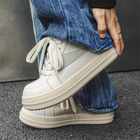 Chaussures pour hommes en cuir de vachette de première qualité, à lacets, durables, à semelle épaisse, augmentant la taille de 8 cm, style américain, pour l'automne