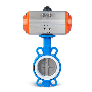 Dongqi Custom-Made Pneumatic PTFE Wafer Butterfly Valve 304 Stainless Steel Acid <b>Alkali</b> Resistant Corrosion Proof - Product Image 1