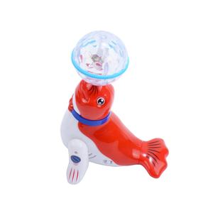 ألعاب حيوانات دوارة تعمل بالبطارية للأطفال، كرة رقص على شكل رأس حيوان، أسد البحر الكهربائي مع أضواء وامضة - Product Image 1