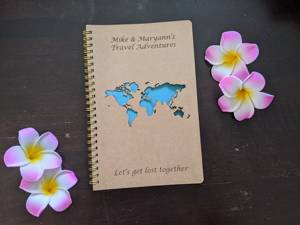 LABON personalizza copertina in carta Kraft con incisione Laser regalo di viaggio Adventurer Journal World Map Notebook Traveler Sketchbook - Product Image 5