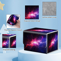 Boîte de rangement en cuir PU pour 100 cartes à double pochette, étui magnétique pour jeux de société TCG