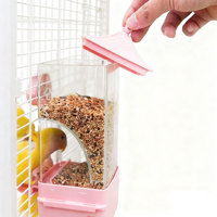 Mangeoire anti-déversement pour perroquets - Distributeur automatique de nourriture par gravité avec conception anti-éclaboussures, coupelle d'alimentation pour oiseaux à fixer à l'extérieur de la cage