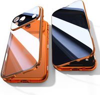 Écran de confidentialité anti-espion en verre trempé magnétique double face, couverture intégrale à 360°, coque de téléphone pour iPhone 18 Pro Max, 17, 16
