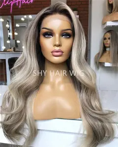 Peluca De Pelo Humano Para Mujeres Zijden Basis Menselijk Haar Pruik Met De Hand Gebonden Blonde Europese Asblonde Highlights Met Pruiken Met Donkere Wortels