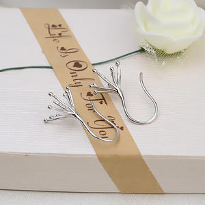 Crochet d'oreille en argent 925 fait main, style baroque, crochet d'oreille en forme spéciale avec placage pour boucles d'oreilles en perles pour femmes - Product Image 4