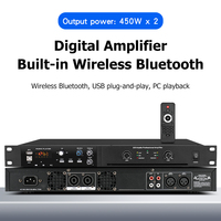 Yüksek Güçlü 450W 2 Kanallı Profesyonel Dijital Amfi Dahili Bluetooth Ses Efekti Karaoke Amfisi