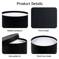 Kotak Bunga Kertas Bulat - Kemasan Bunga Premium Hitam & Putih untuk Buket, Dekorasi Pernikahan & Rangkaian Hadiah