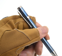 Pena Taktis JXT EDC Kit Ballpoint Presisi dari Paduan Titanium dengan Tombol Tekan dan Mekanisme Bolt Action Warna Biru Abu-abu
