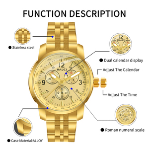 Montre à quartz analogique chronographe pour homme HALEI, nouvelle collection, étanche 3 ATM, mouvement japonais, vente en gros, livraison directe - Product Image 3