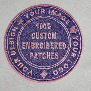 Patchs thermocollants auto-agrippants de haute qualité, avec bordure Merrow personnalisée, en tissu toile brodé, pour broderie de logos personnalisés sur casquettes - Product Image 1