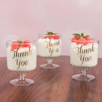 Petit PS transparent en plastique pour fête restauration crème glacée aux fruits Mousse Pudding apéritif servant une élégante présentation ronde Dessert Parfait Cup