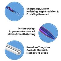 Fraise à queue CNC en carbure de tungstène à une dent, outil de gravure bois et métal, revêtement Nano Blue, 12 mm