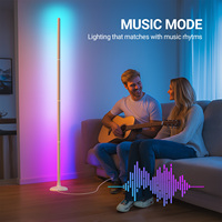 Lampe sur pied LED, blanche, 5050 RGB 80 LED, plastique, application DayBetter et télécommande, 140 cm pour salon, chambre, fête, décoration de la maison