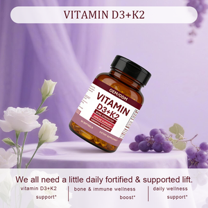 Gélules de vitamine <span class=keywords><strong>D3</strong></span>+<span class=keywords><strong>K2</strong></span> - Fournissant de l'énergie Complément alimentaire pour adultes 60 gélules/flacon OEM/ODM - Product Image 3