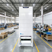 Module de levage vertical à chargement arrière avec port d'accès arrière, armoire de rangement compacte pour le stockage de petites pièces en salle de stockage