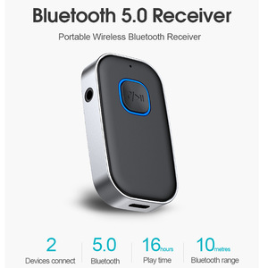 Nuevo Adaptador Inalámbrico para Auto con <span class=keywords><strong>Bluetooth</strong></span> 5.0 y Entrada Auxiliar de 3.5mm, <span class=keywords><strong>Receptor</strong></span> de Audio para Auto con 16 Horas de Duración de Batería - Product Image 4