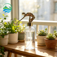 Bouteille pulvérisateur vide en PET de 200 ml avec capuchon pulvérisateur doré pour jardin, cheveux, produits chimiques et nettoyage