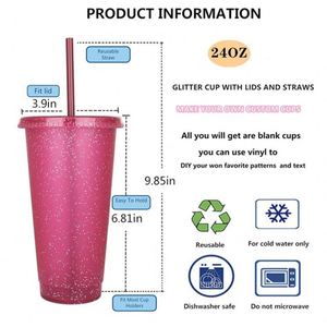 Bestseller 50 Count Large-Capacity Eco-Friendly PP <b>Plastic</b> Straw <b>Cup</b> Iridescent Glitter-Accented Design Modern Minimalist Trendy - Product Image 2