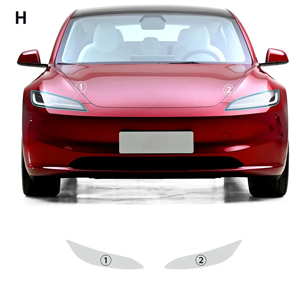 Tesla modeli 3 yayla araba boyası-up için PPF 2024 koruma filmi, araba far koruyucu film için şeffaf dikiz aynası