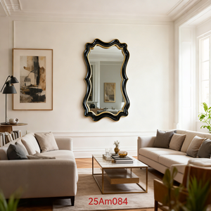Espejo de pared moderno para hogar y Hotel, espejo decorativo de hierro de 5mm de metal negro y dorado - Product Image 2