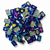 Jeu de Mahjong Américain 1,38 Pouce, Tuiles en Mélamine Double Couche Multicolores, 160 Pièces, Style Arc-en-ciel Vibrant, Gravure Laser, Écologique
