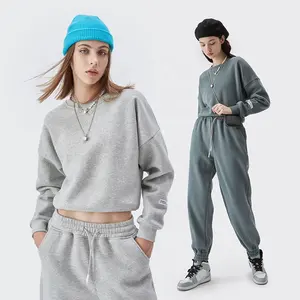 Lạm Phát Trống Áo Phụ Nữ Cao Cấp OEM Hoodies Tùy Chỉnh Phụ Nữ Phù Hợp Với Crewneck Áo Tracksuit Của Phụ Nữ Bộ