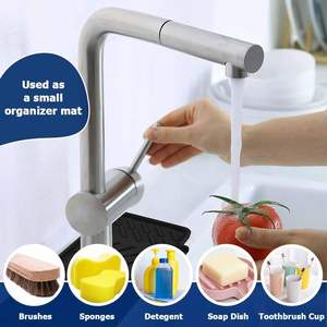 <b>Kitchen</b> Bathbroom Drip Protector Splash Guard Catcher Reusable Silicone Faucet Absorbent <b>Mat</b> <b>for</b> <b>Sink</b> Faucet - Product Image 4