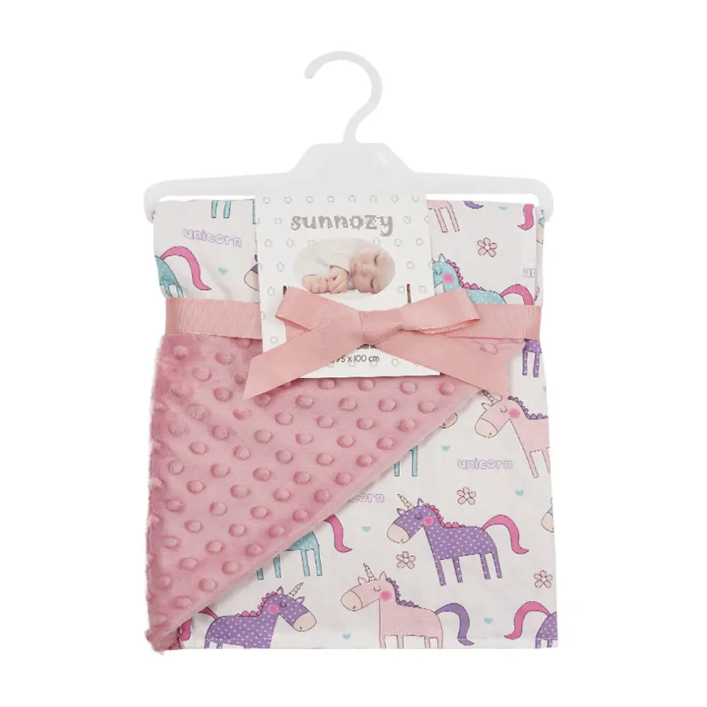 Vente en gros doux mignon portable enfants pour cadeaux de nouveau-né personnalisés coton/polyester imprimé pois bébé couvertures