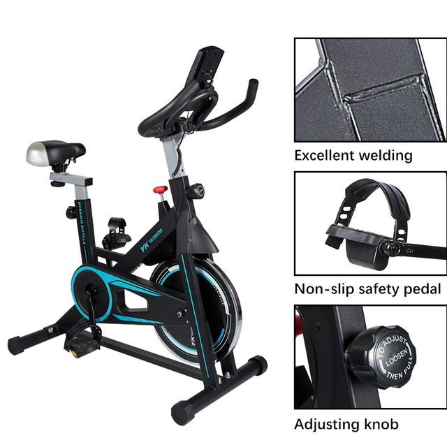 Indoor Cycling Spin Bike Stationary Bike Exercise Trainer Fitness Magnetic Stainless Steel Home Gym Equipment Battery Powered