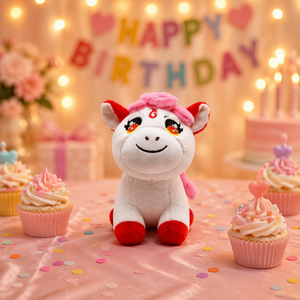 Peluche Personalizzato a Forma di Pony <span class=keywords><strong>Bianco</strong></span>, Giocattoli di Peluche per Bambini, Adorabile Cavallo di Peluche con Criniera Rosa, Regalo di Compleanno - Product Image 3