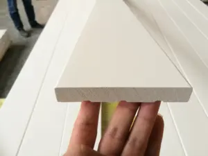 Kits de moldura de porta de madeira com revestimento Gesso branco para portas interiores e exteriores