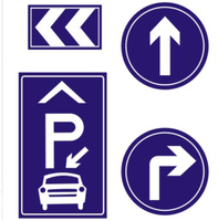 Panneau de signalisation de direction de stationnement sans feuille d'aluminium réfléchissante avec flèches blanches, panneau de guidage de taille personnalisée pour la direction des voies de garage