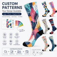 Chaussettes longues de sport personnalisées OEM, sans couture, respirantes, à séchage rapide, absorbant la transpiration, résistantes aux déchirures, imprimées, pour l'automne