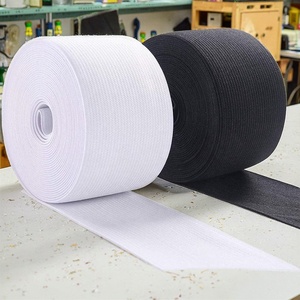 High Elasticity 35mm Wide Medium-Thick Polyester Natural Latex Sewing <strong>Elastic</strong> Band Woven Technique in White &amp; Black - Product Image 3