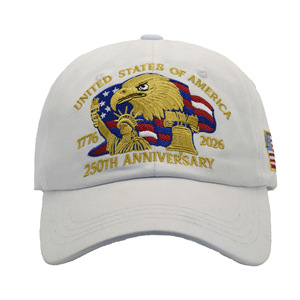 DF <b>Navy</b> Blue 250th Anniversary <b>Baseball</b> <b>Cap</b> 3D Print Embroidered Cotton Hat Adjustable Sun Protection Wholesale - Product Image 4