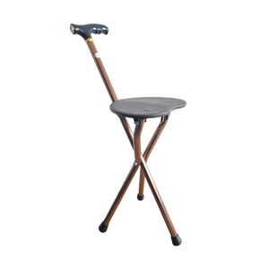 Adjustable Tripod Cane With Seat Folding Walking Stick For Elderly Lightweight Non Slip Support Chair - Product Image 1