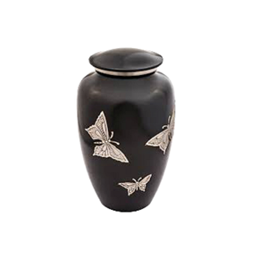 Urnas de cremación y recuerdo de metal con estructura de diseño elegante Talla de mariposa Urnas de cenizas funerarias llamativas al precio más bajo - Product Image 2
