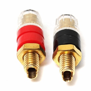 2 uds <span class=keywords><strong>Terminal</strong></span> de cobre para conector <span class=keywords><strong>Banana</strong></span> de 4mm Jack altavoz Cable amplificador conector negro rojo - Product Image 2
