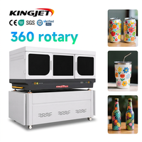 Imprimante UV rotative numérique Kingjet 360 pour bouteilles en verre, haute vitesse 26 ppm, résolution 600x900 dpi