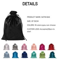 Vente en gros de sacs personnalisés pour perruques en satin pour extensions de cheveux Sac à cordon en soie douce