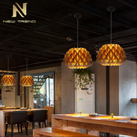 Lustre moderne pour décoration intérieure, salle à manger, salon, restaurant, luminaire suspendu en bois LED