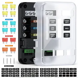 Fuse Block 6 Way 12V,Acc Controle Car Fuse Box Impermeável com LED Indicador para 12V/24V Car Boat Yacht Marine RV Caminhões Upgrade