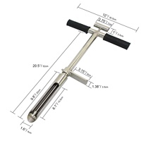 Sonde d'échantillonnage de sol en acier inoxydable avec poignée en T et pédale pour l'échantillonnage de sol dans les jardins, pelouses et fermes
