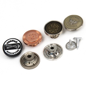 Fashion Jeans Metal <b>Buttons</b> Round Embossed Logo Nickel-Free Classic <b>Button</b> 15mm 17mm Custom Rivets Jeans <b>Button</b> - Product Image 5