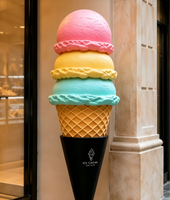 Sculpture décorative en forme de cornet de glace : Illuminez votre espace avec des designs créatifs, durables et accrocheurs