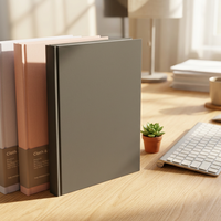 Cuaderno Personalizado OEM de Lino y Cuero PU A5 con Espina Cuadrada y Páginas Rayadas, Regalo Empresarial, Papelería Corporativa, Tapa Dura