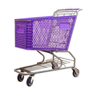 Quatre Roues Supermarché En Plastique Dépliant Chariot En Acier de Center Commercial Chariots - Product Image 4